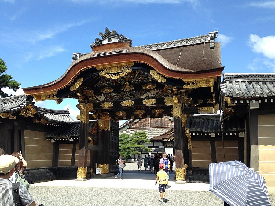 Ornate Karamon Gate entrance to Ninomaru Palace at Nijo Castle