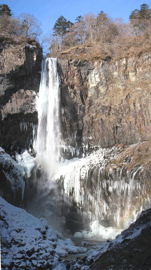 Kegon Falls dropping into the canyon at Nikko National Park