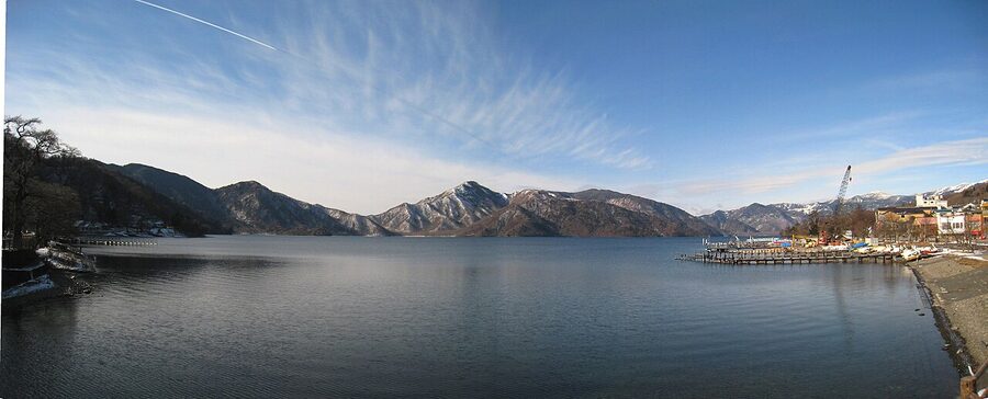 Lake Chuzenji calm waters in Nikko National Park
