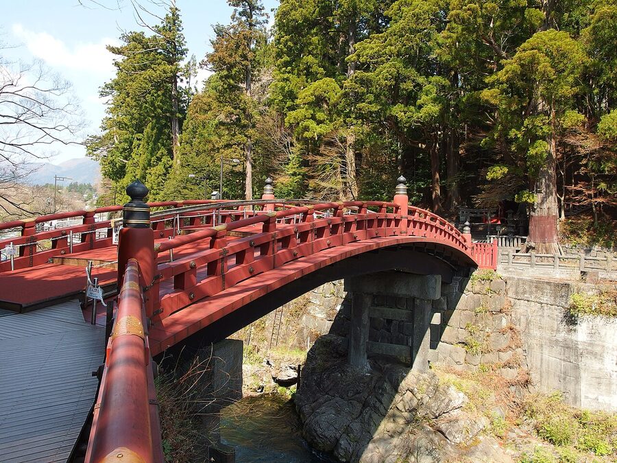 Shinkyo sacred bridge over the Daiya River in Nikko