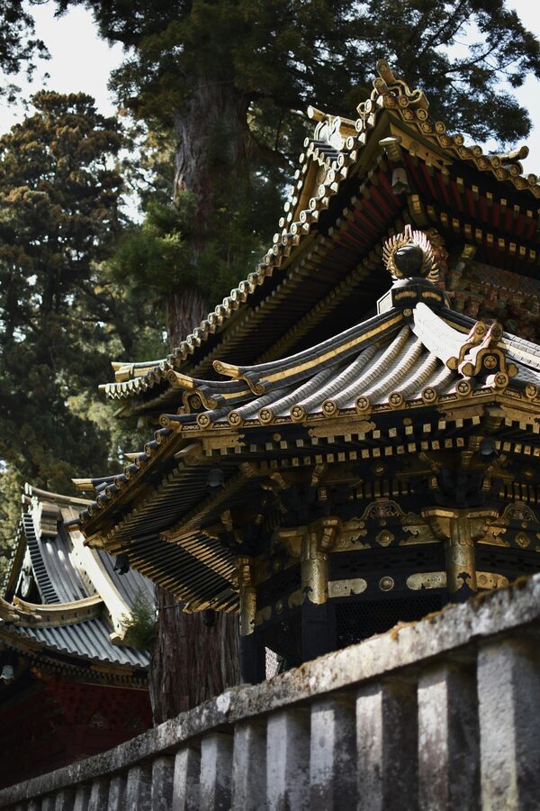 Ornate rooftop detail at Nikko Toshogu shrine