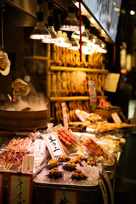 Street food stall at a Japanese market