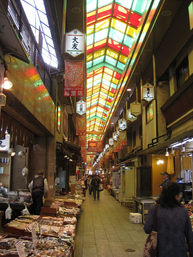 Nishiki Market covered arcade in Kyoto