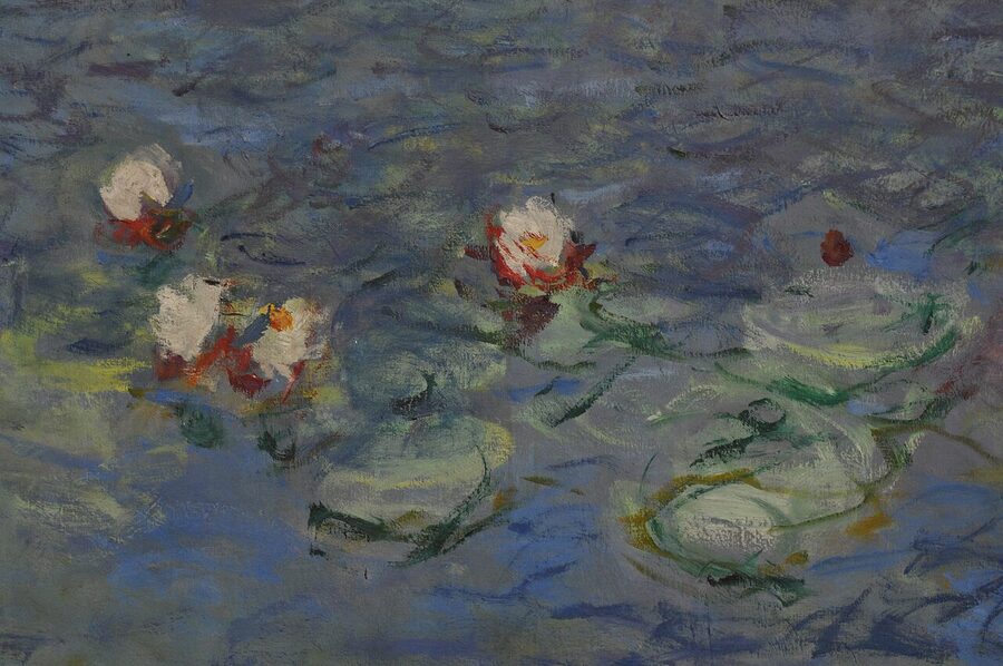 Detail of Claude Monet's Nympheas Water Lilies panel at Musee de l'Orangerie