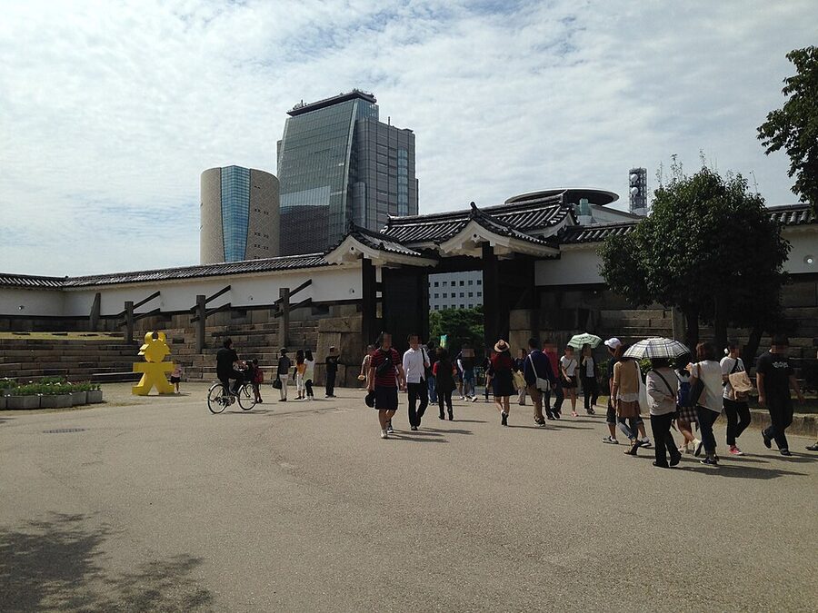 Interior view of Otemon Gate the main entrance of Osaka Castle