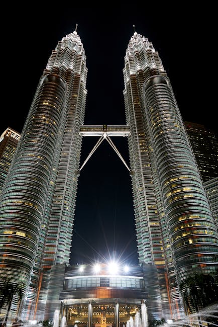 Petronas Twin Towers with KLCC fountain