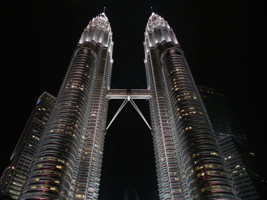 Kuala Lumpur low-angle towers