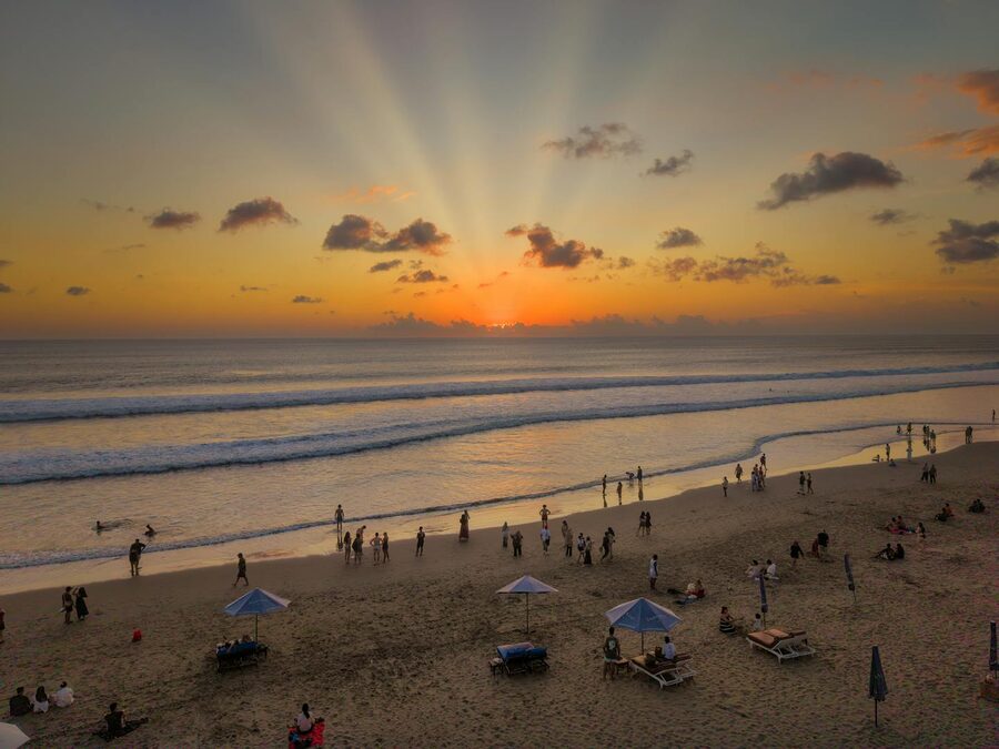 Sunset over a Bali beach