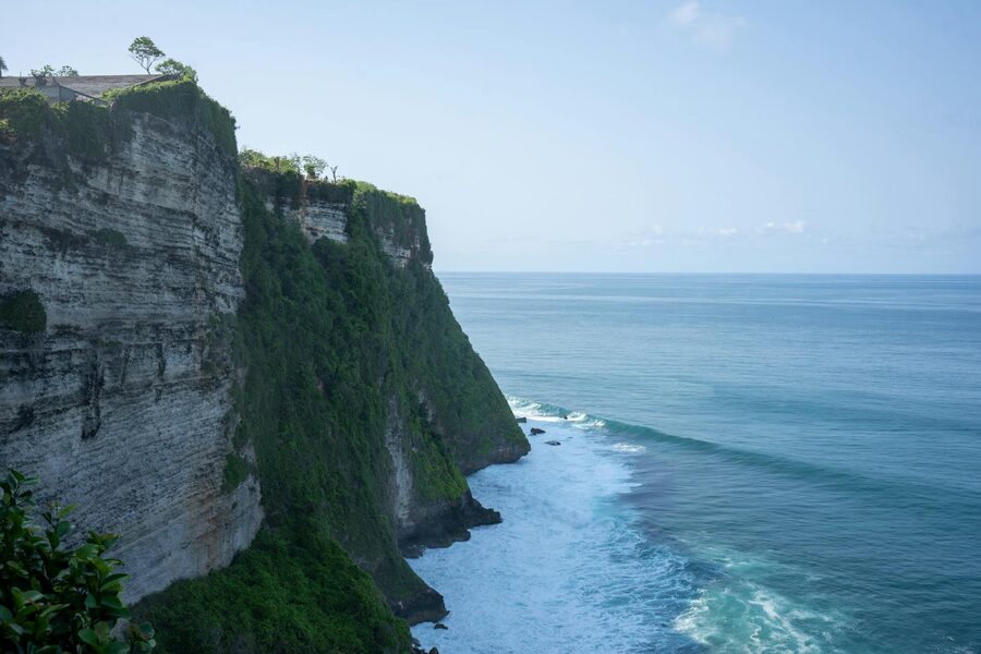 Uluwatu cliff face meeting the Indian Ocean in Bali