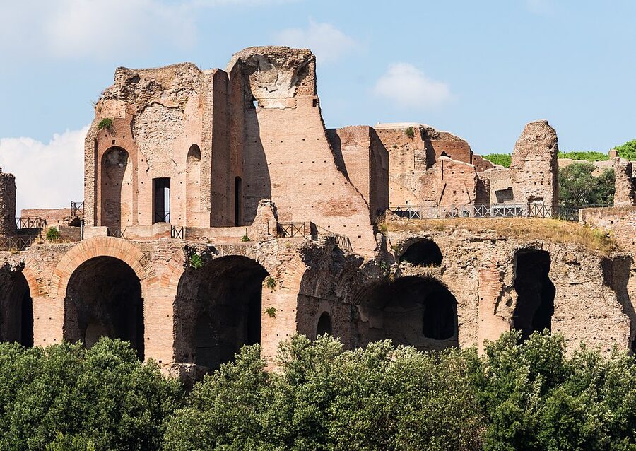 Palatine Hill seen from Circus Maximus Rome