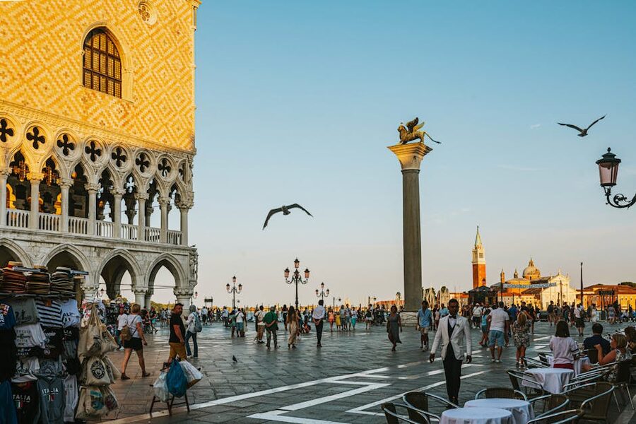 Palazzo Ducale and Piazza San Marco at sunset Venice
