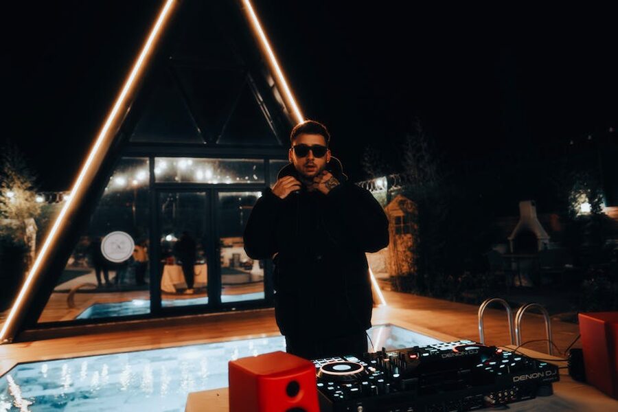 DJ at a sunset party
