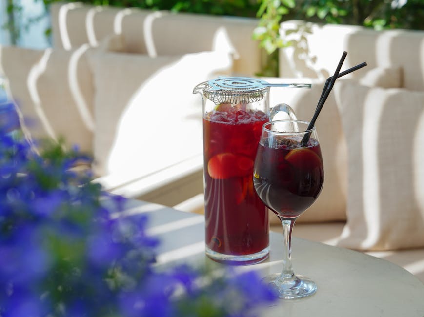 Sangria glasses for catamaran lunch service