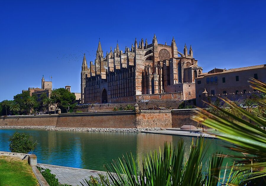 La Seu the Cathedral of Santa Maria of Palma side facade