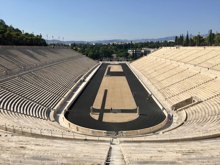 Panathenaic Stadium Athens under blue sky