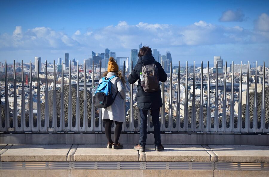 View from the rooftop of the Arc de Triomphe