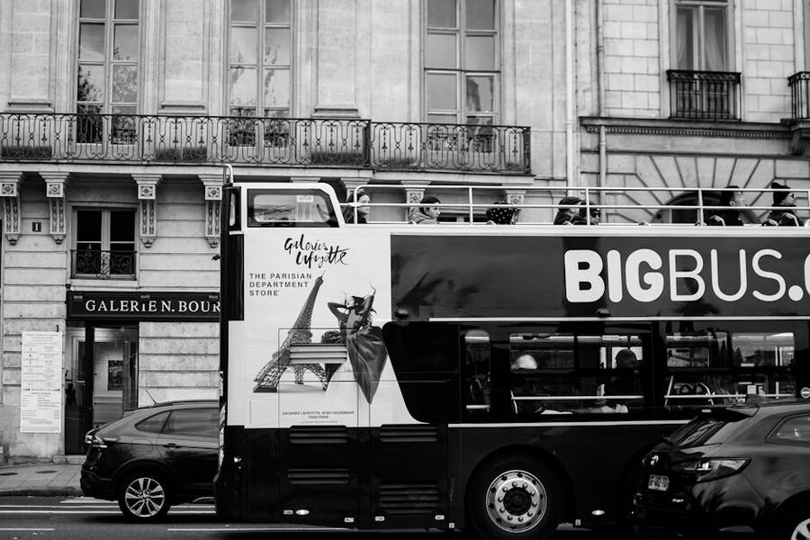 Paris double-decker hop-on hop-off sightseeing bus