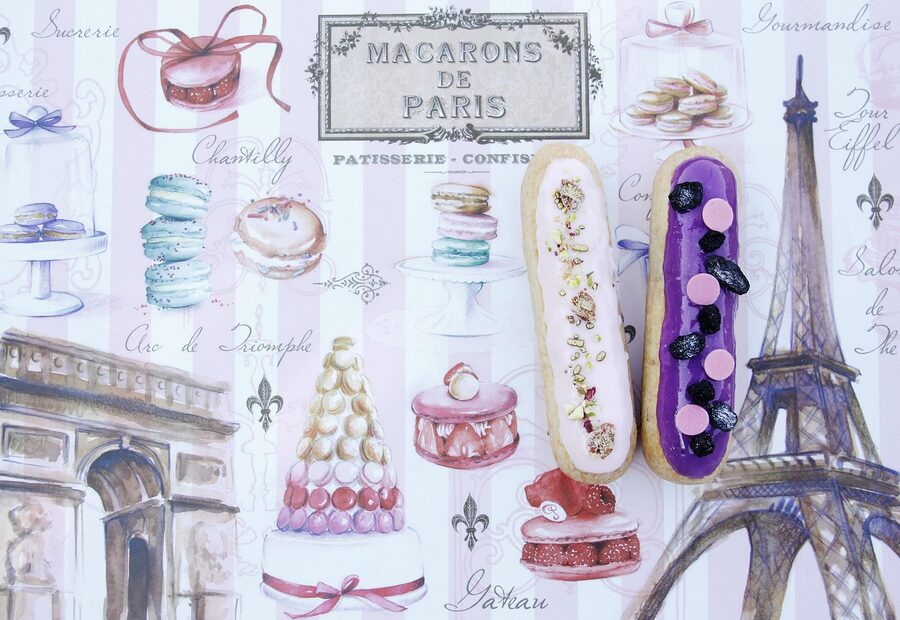 Paris bakery tasting spread with pastries and breads