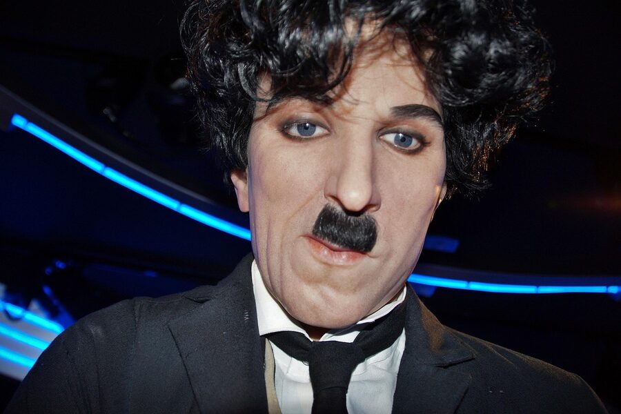 Charlie Chaplin wax figure close-up at Musee Grevin Paris