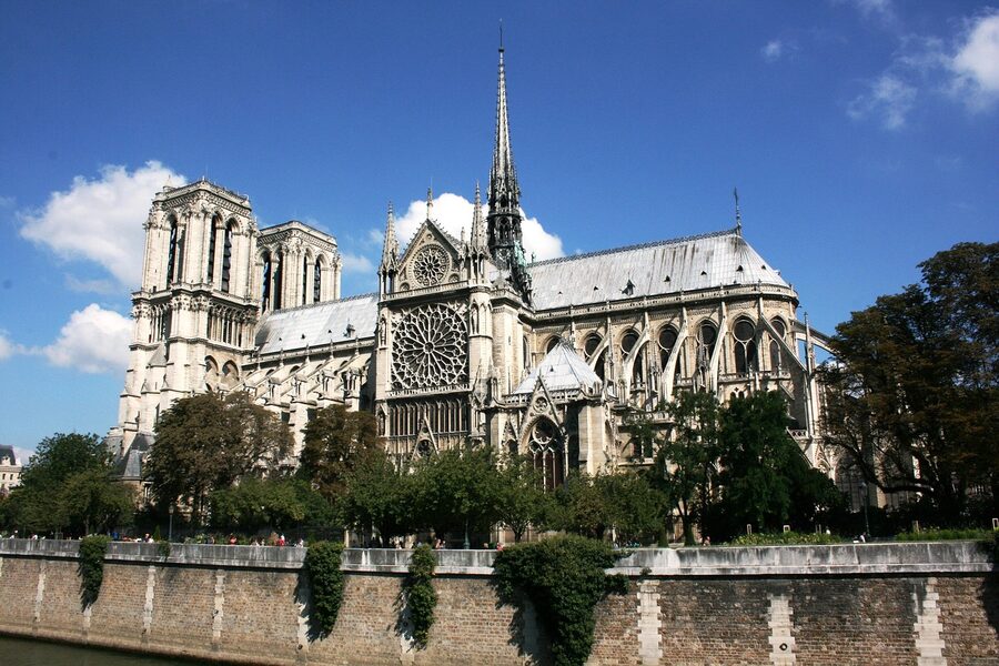 Notre Dame Cathedral exterior view in Paris