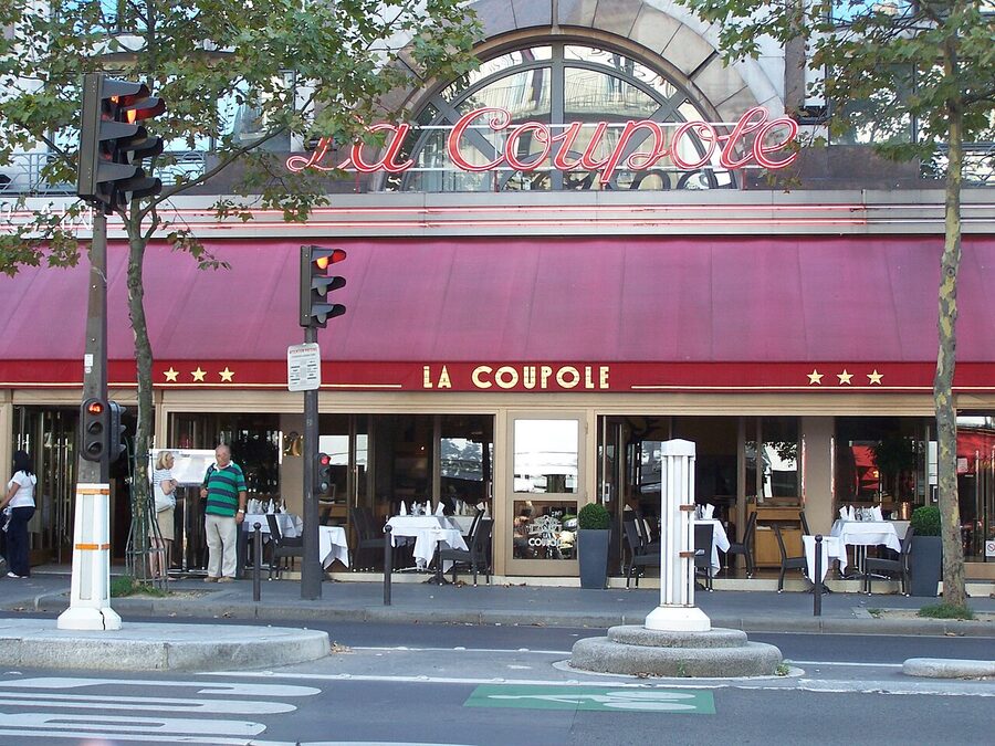 La Coupole brasserie facade on Boulevard du Montparnasse