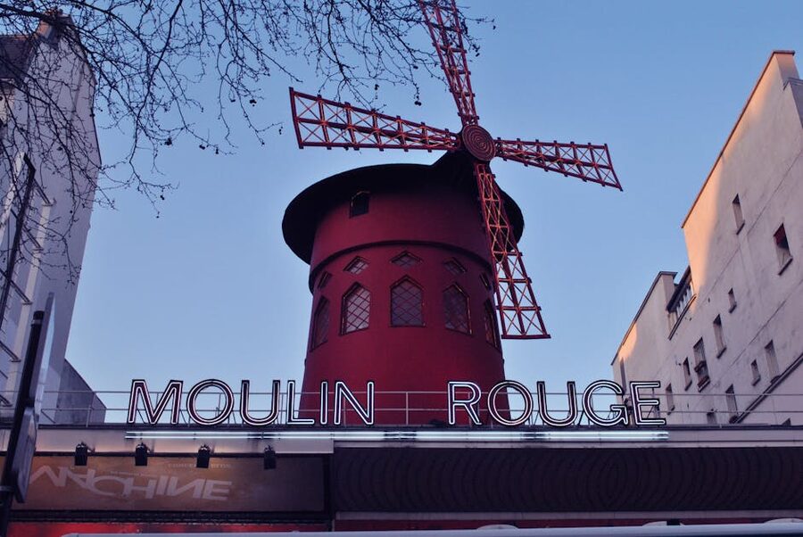 Moulin Rouge low angle view daytime Paris