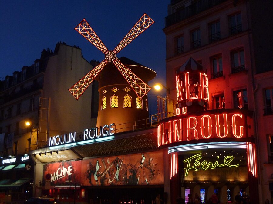 Moulin Rouge red mill Pigalle exterior Paris