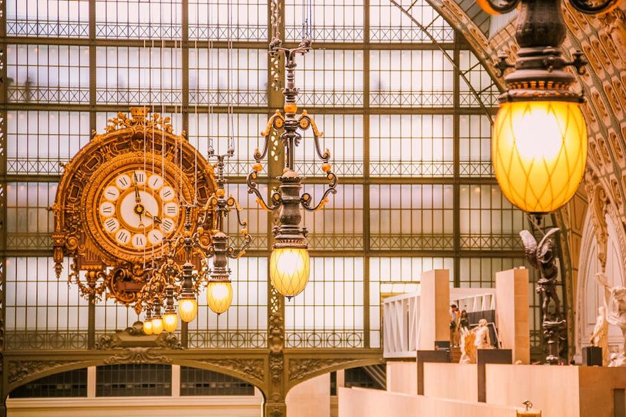 Ornate clock and interior architecture of the Musée d'Orsay