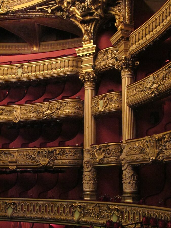 The auditorium of the Palais Garnier with the Chagall ceiling