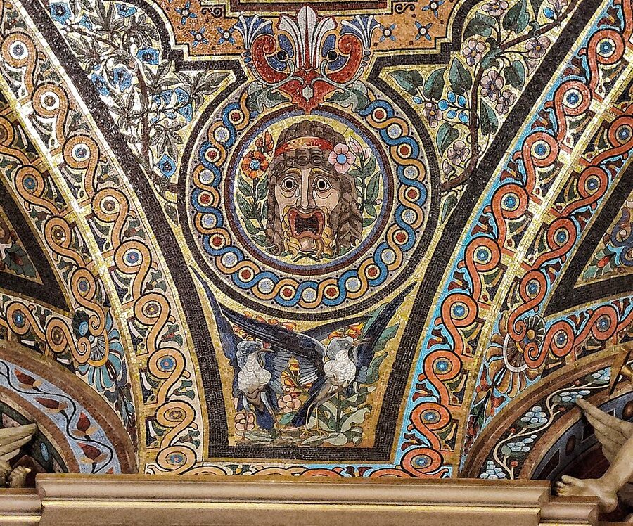Mosaic mask in the Avant Foyer of the Palais Garnier