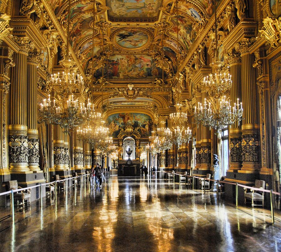 Baroque ornate exterior detail of the Palais Garnier