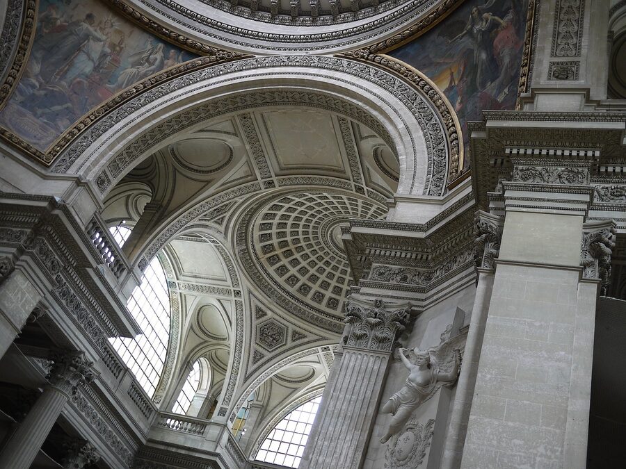 Panthéon Paris interior coffered ceiling and decoration