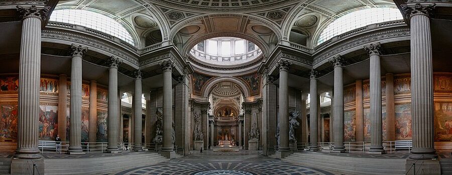Panthéon Paris interior nave panoramic view