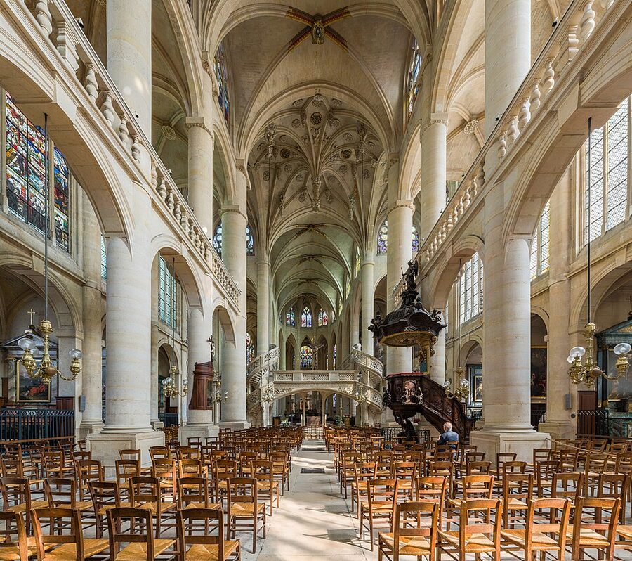 Saint-Etienne-du-Mont church Paris interior with rood screen