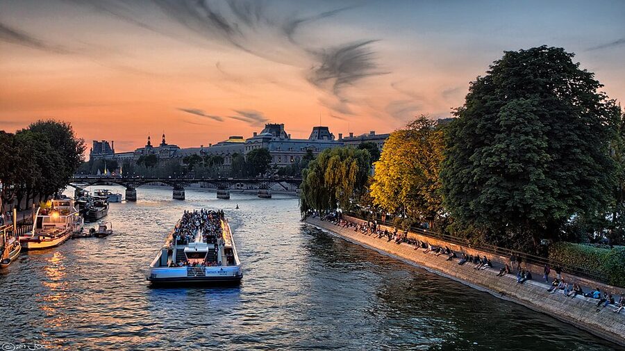 Bateaux Mouches sightseeing boat on the Seine in Paris
