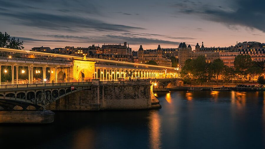 Pont de Bir-Hakeim bridge near the Seine cruise piers in Paris