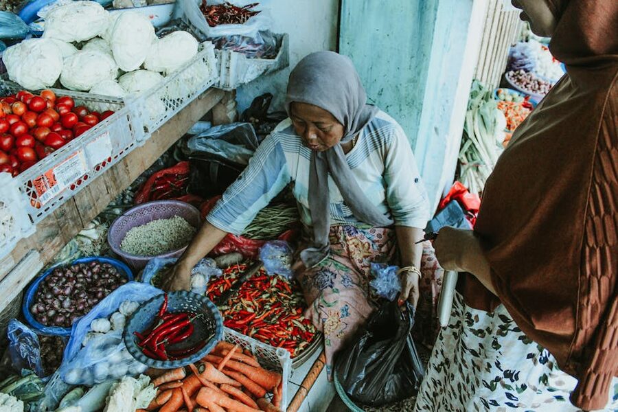 Fresh vegetables at a local Indonesian market