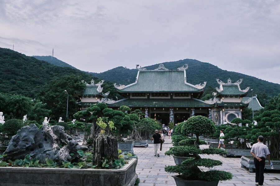 Linh Ung Pagoda surrounded by lush greenery in Da Nang Vietnam