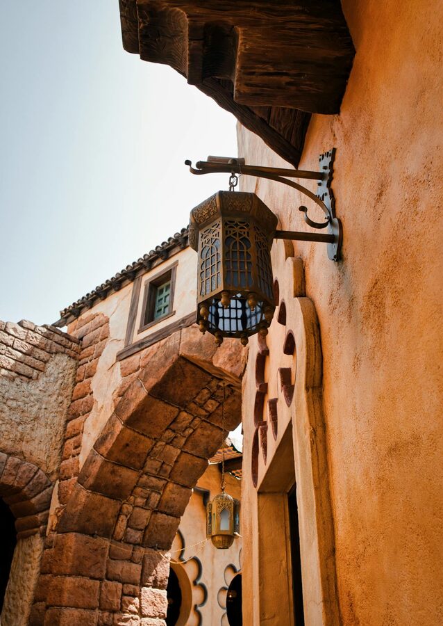 Themed area at Tokyo DisneySea showing elaborate decorations