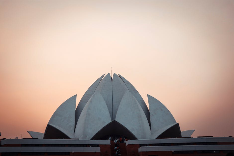 Lotus Temple Delhi at sunset