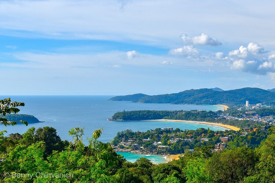 Karon Viewpoint overlooking Phuket coastline and beaches