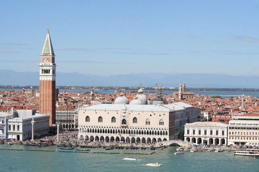 Piazza San Marco view with Doges Palace Venice