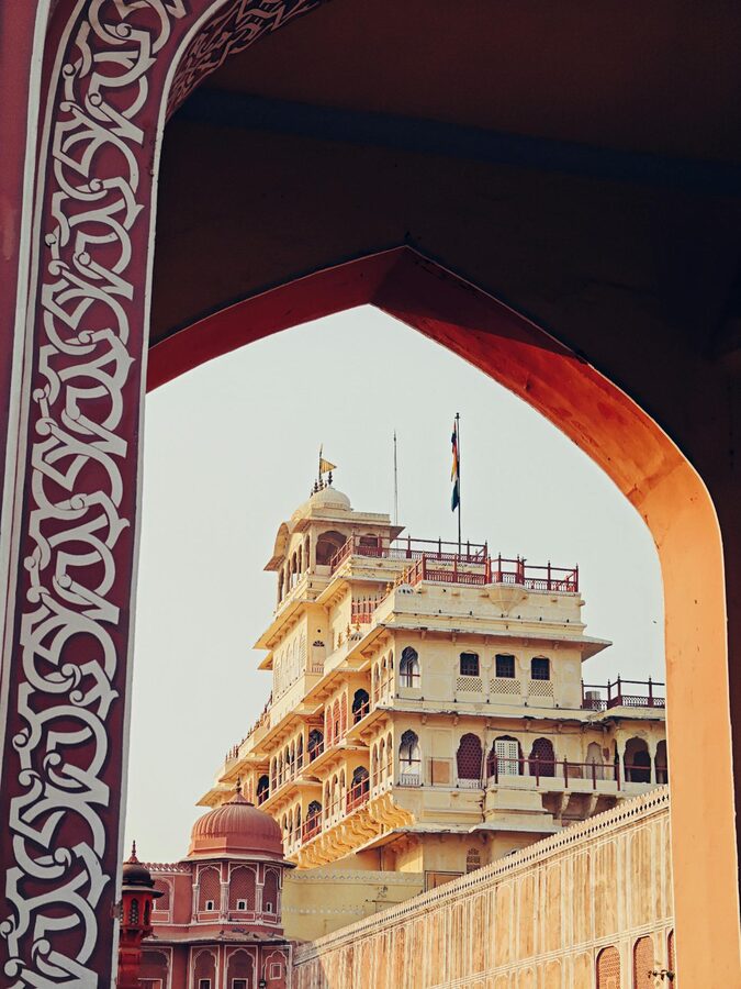 Jaipur pink city street at dawn