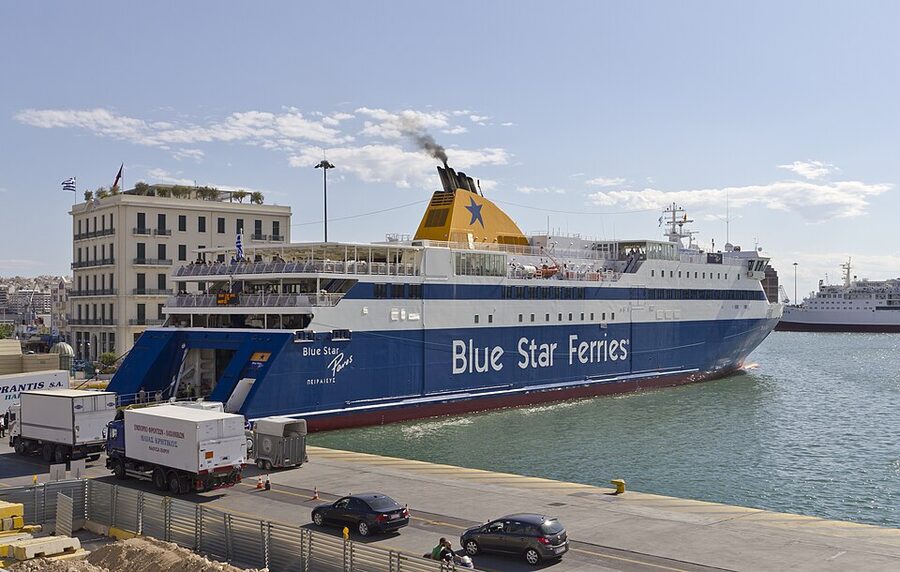 Piraeus port Athens with ferries