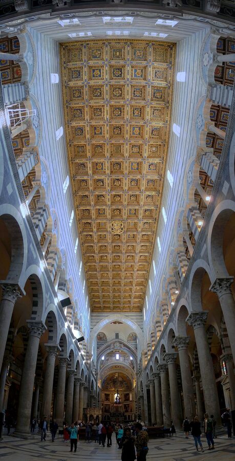 Pisa Cathedral interior coffered ceiling