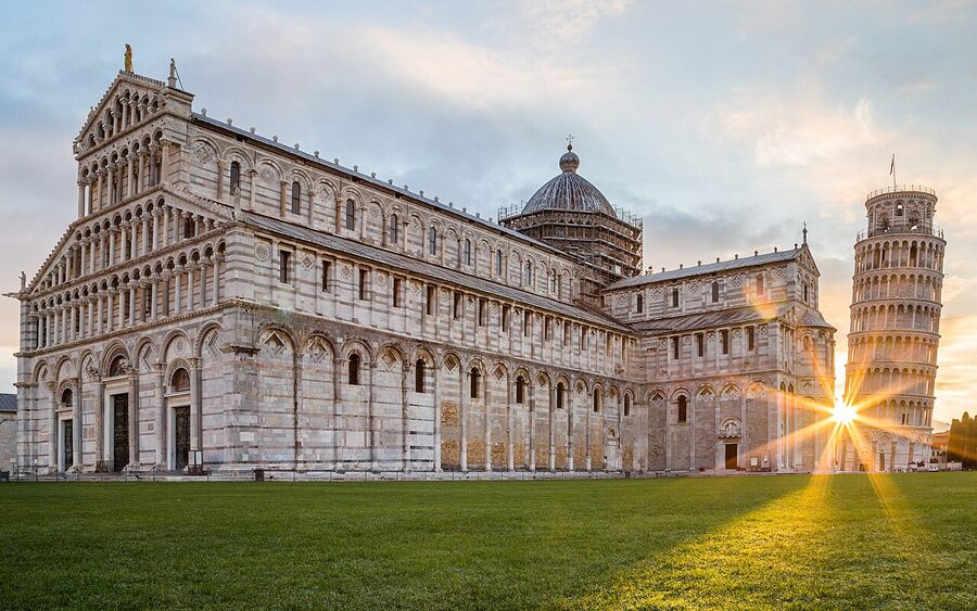 Pisa Duomo and Leaning Tower at sunrise