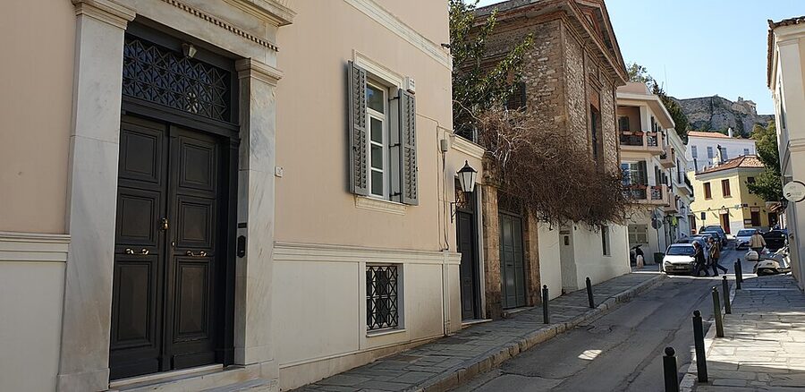 Plaka district Athens old streets
