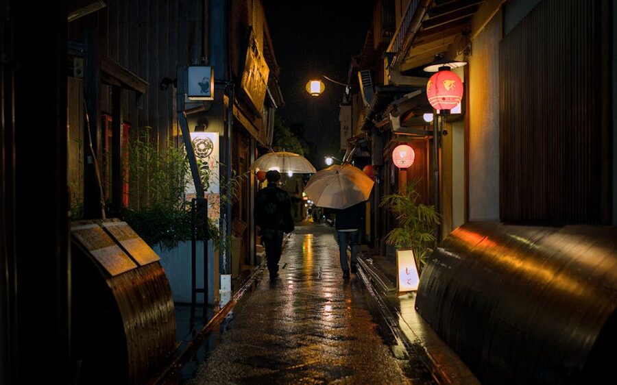 Pontocho Kyoto at night with lanterns