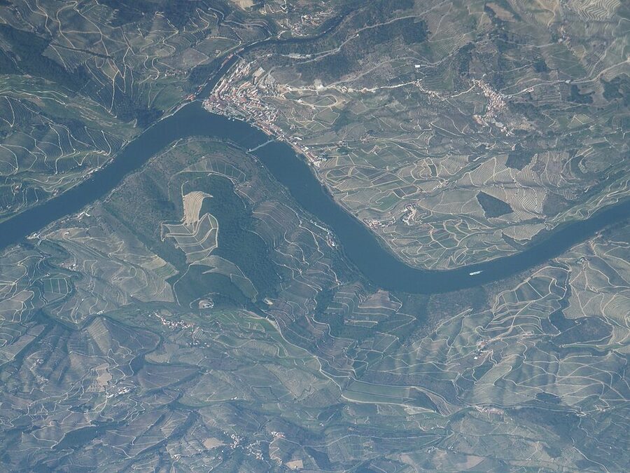Douro River near Pinhao with vineyards