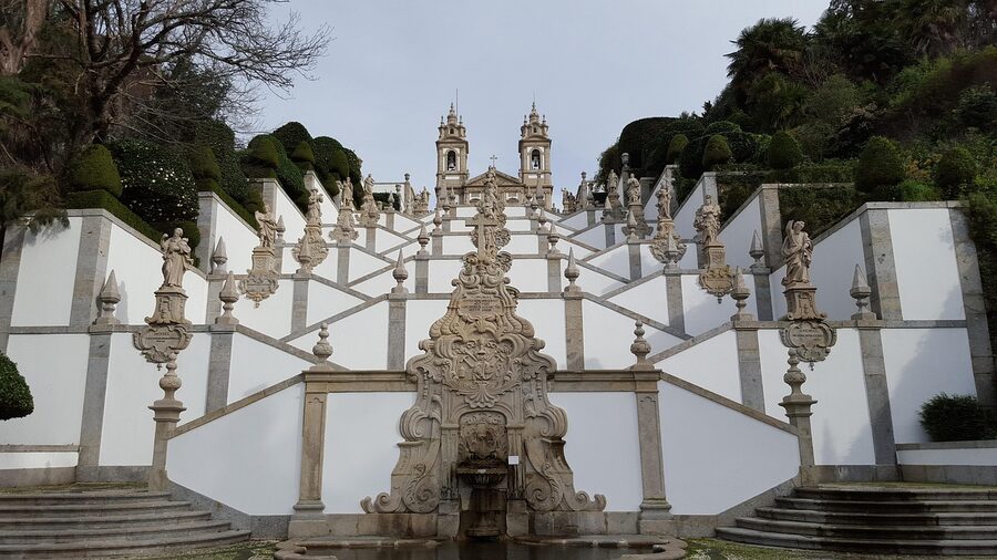 Bom Jesus baroque staircase detail with statues